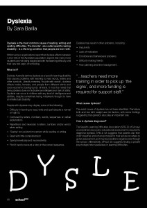 Dyslexia - SAASSO School Post Term 1 2012