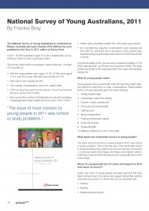 National Survey of Young Australians 2011 - School Post Term 2 2012