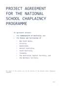 Project Agreement for the National School Chaplaincy Programme