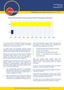 SAASSO Survey - Police Checks - August 17 2016