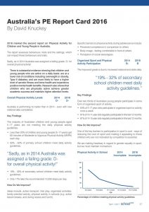 SAASSO Bulletin - Australias PE Report Card